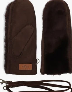 UGG e handschoenen exposed sheepskin mitten bruin