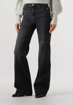 7 FOR ALL MANKIND donkergrijze wide jeans modern dojo donkergrijs
